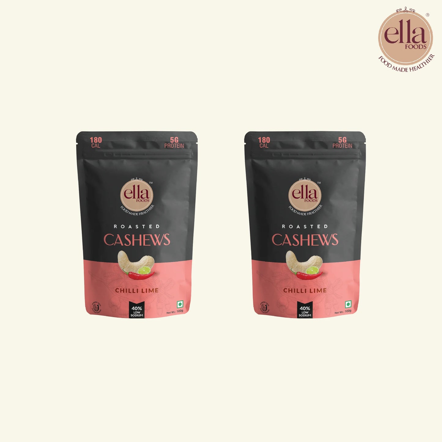 Chilli Lime Cashews - Pack of 2 - 100g Each
