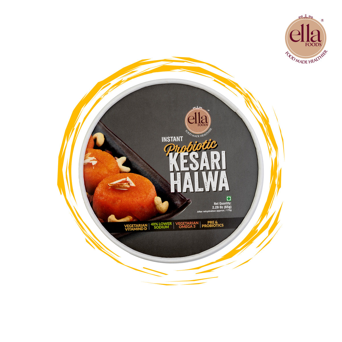 Probiotic Kesari Halwa - Ready to Eat | Combo Pack | 65 grams each