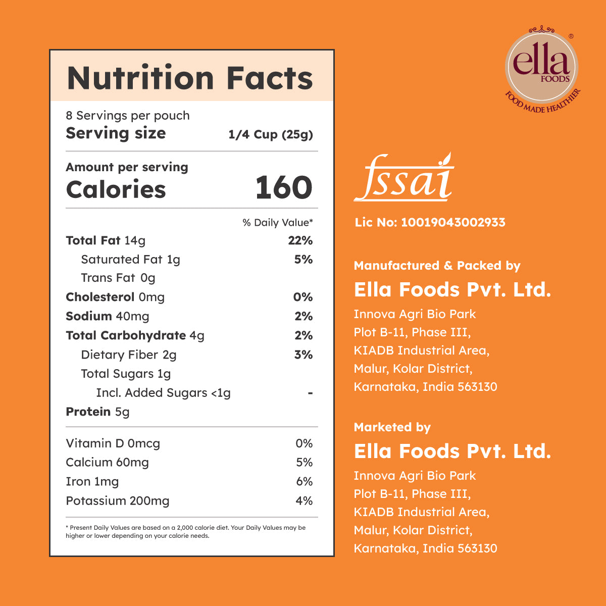 Ella Foods Peri Peri Almonds | Pack of 2 (100g Each) | 40% Low Sodium | Spicy Roasted Almond Snack | 6-Month Shelf Life | No Preservatives