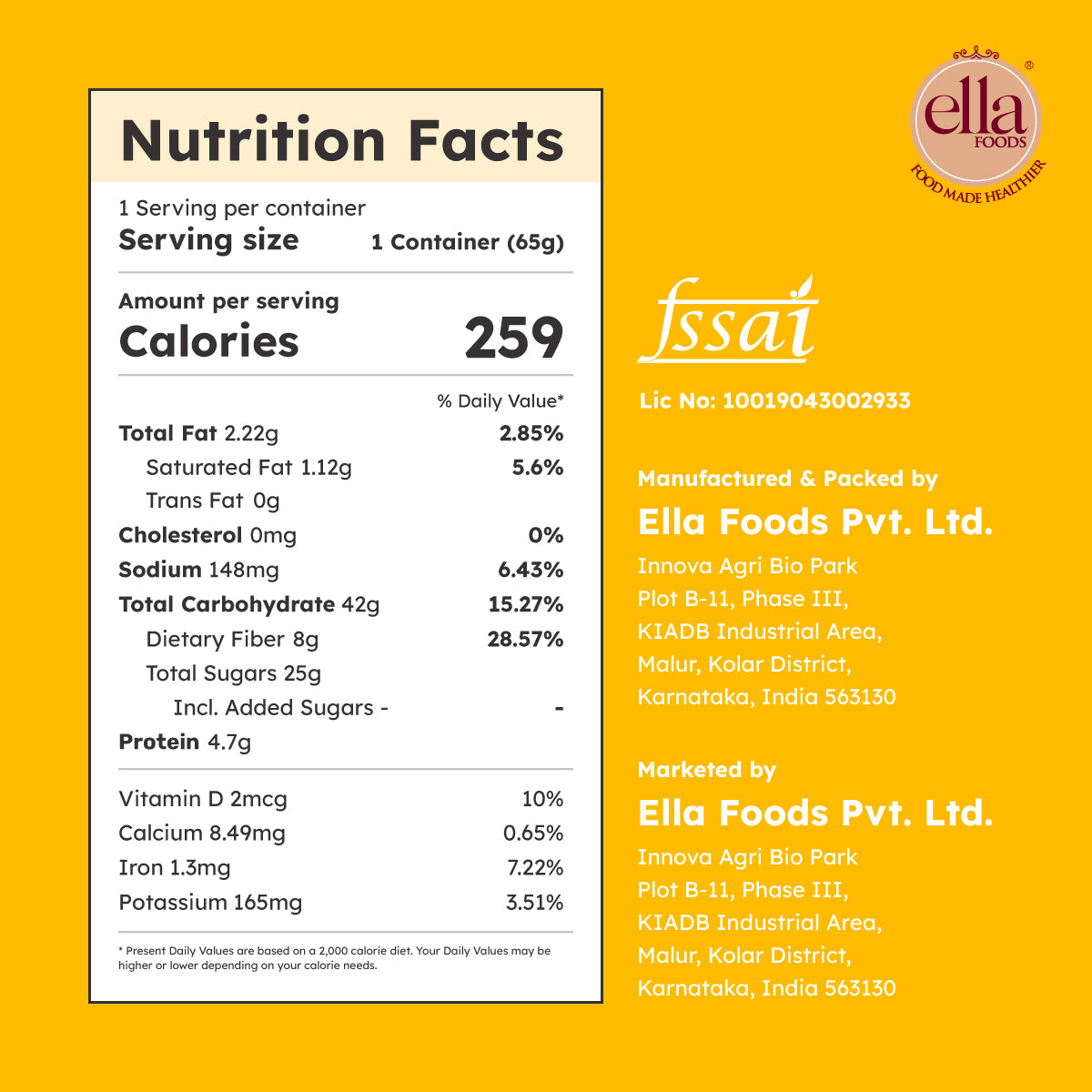 Ella Foods Probiotic Kesari Halwa | Ready to Eat | 65g Each | Shelf Life: 6 Months | Combo Pack