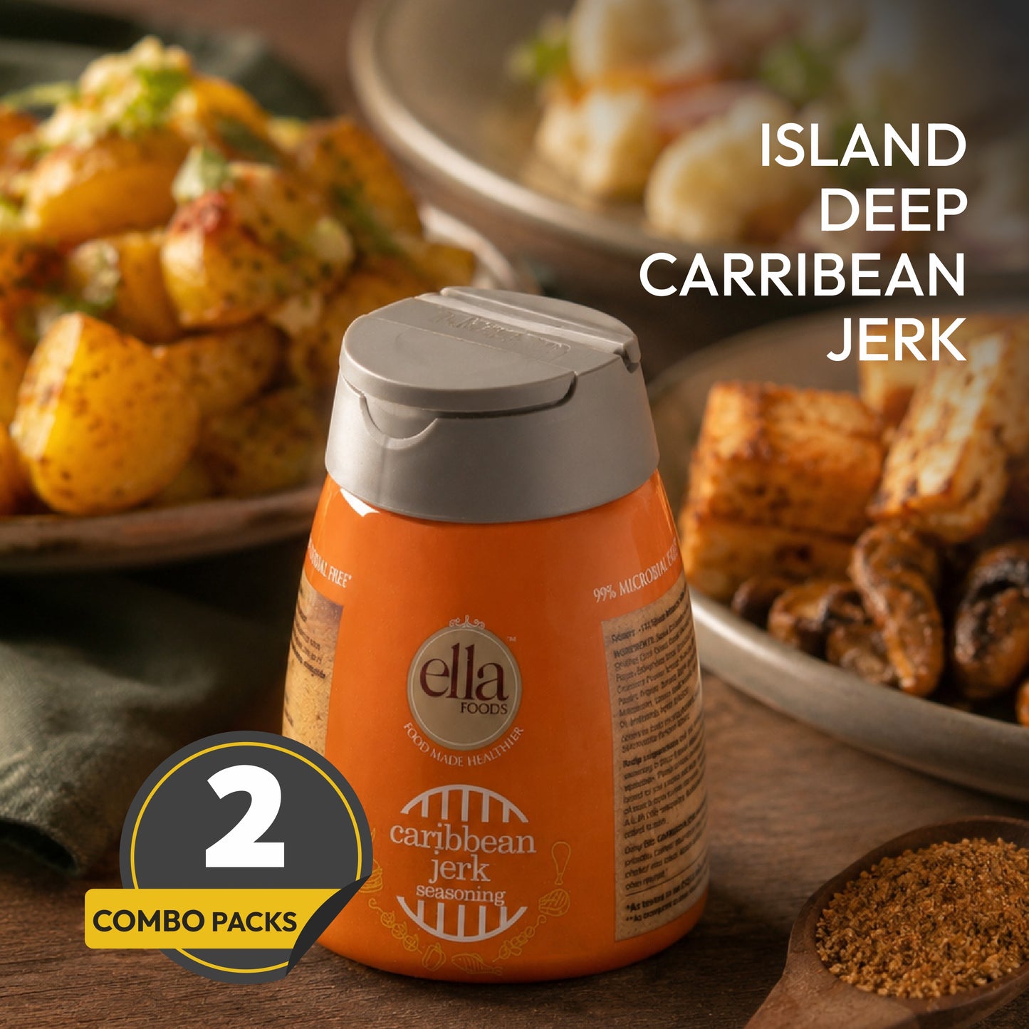 Ella Foods Caribbean Jerk Seasoning ā 100g | Authentic Island-Style Flavours | No MSG | Multipack