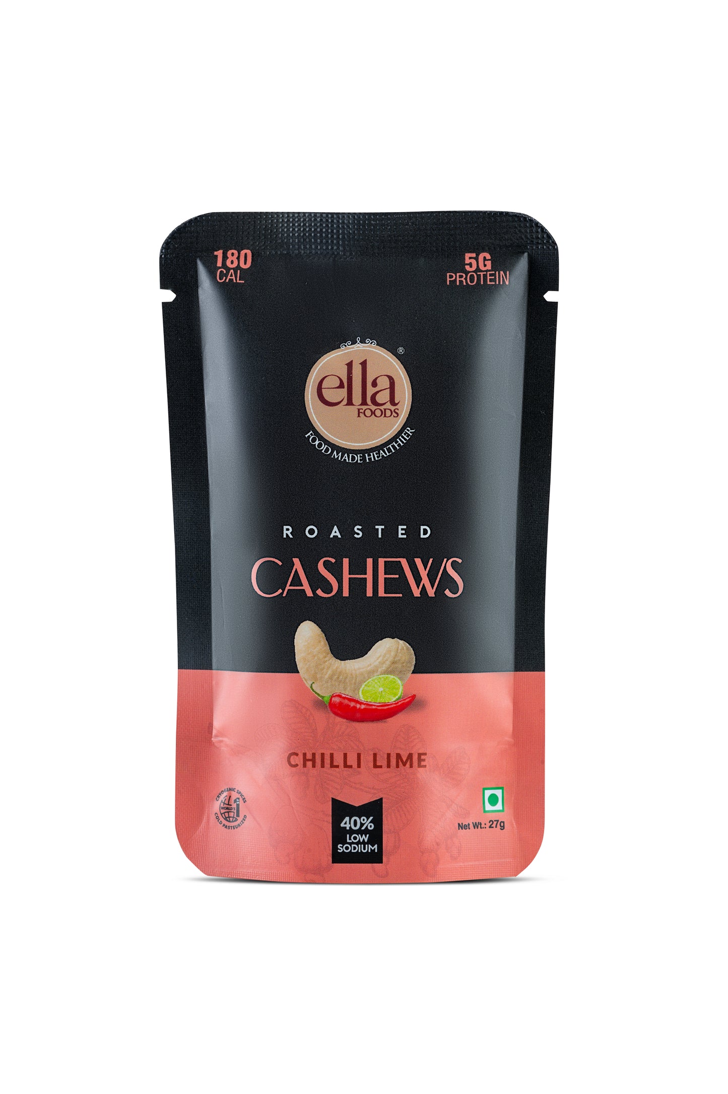 Assorted Pack of Nuts | 27 grams each | Pack of 5 | 40% Low Sodium Salt