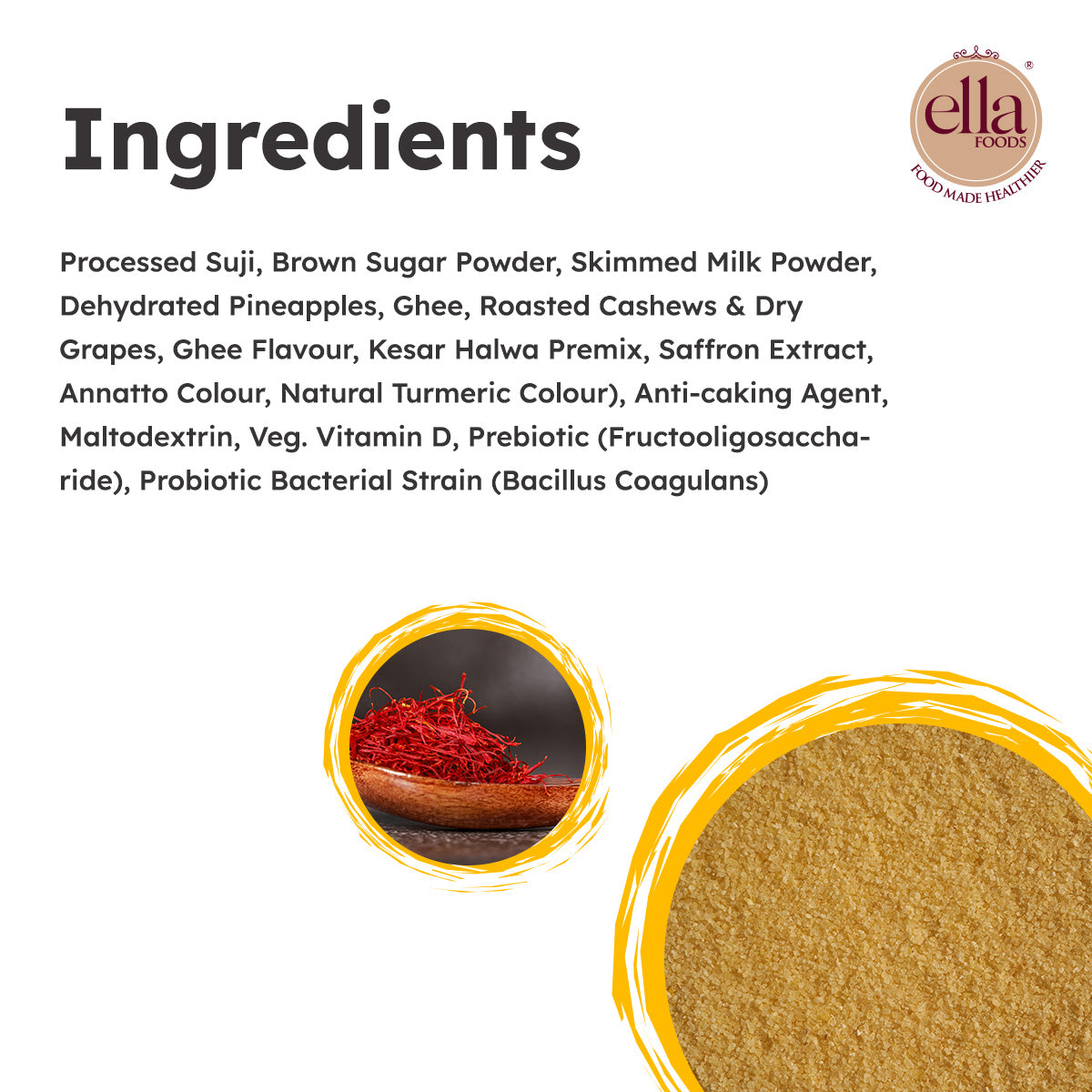 Probiotic Kesari Halwa - Ready to Eat | Combo Pack | 65 grams each