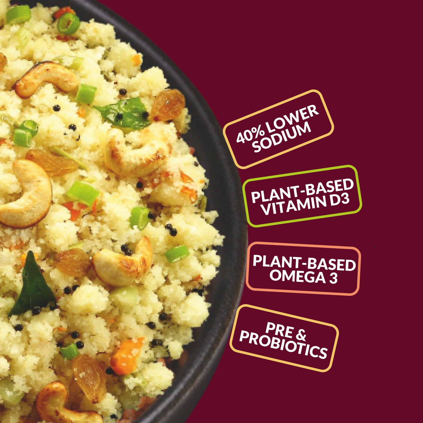 Ella Foods Smart Breakfast & Snack Combo | Tangy Millet Poha, Instant Upma, Salted Almonds 27g & Salted Cashews 27g | Healthy Ready-to-Eat Pack
