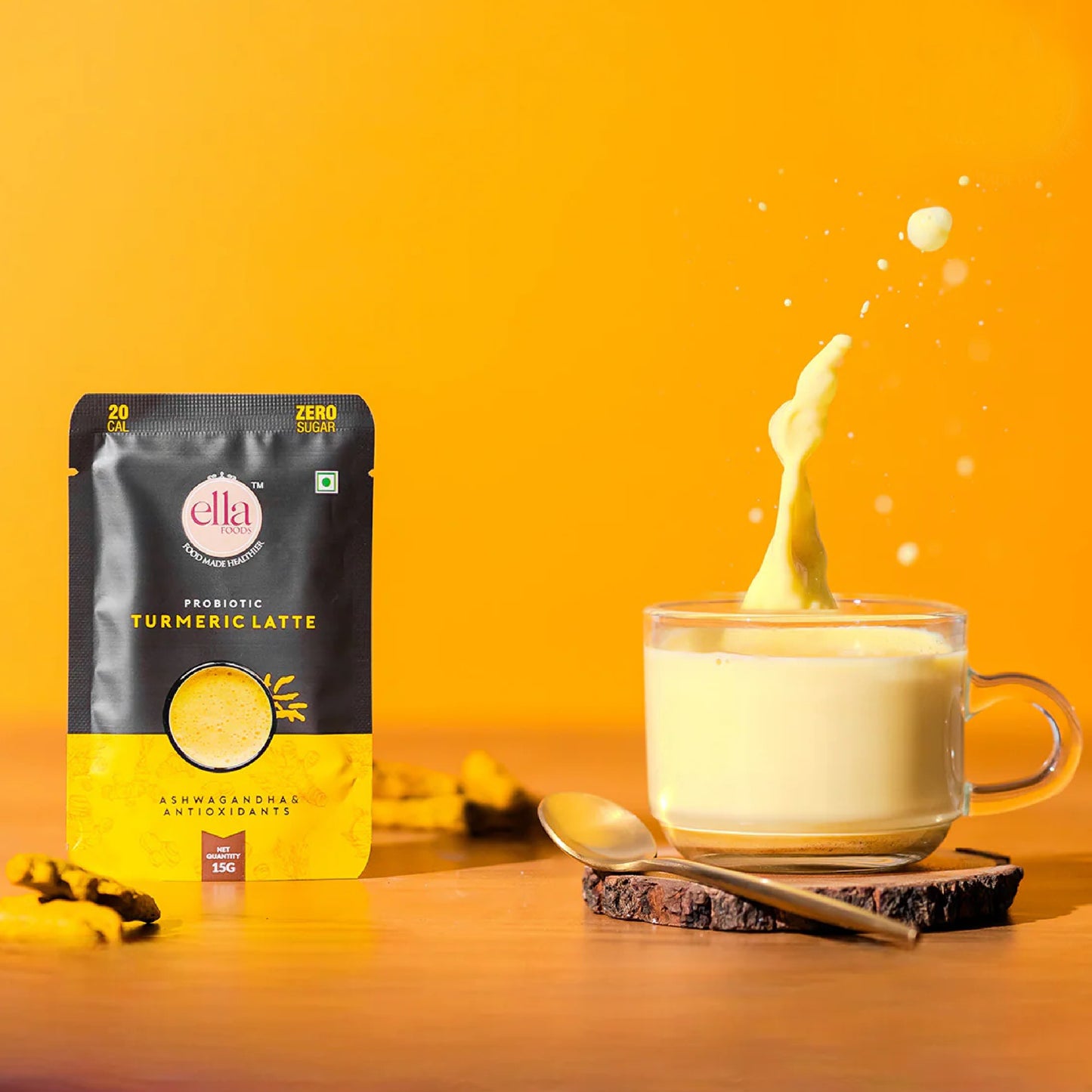 Ella Foods Wellness Indulgence Combo | Chilli Lime Cashews 100g, Salted Almonds 100g, Hot Chocolate 27g & Instant Turmeric Latte 15g | Healthy Snacks & Beverages Gift Pack