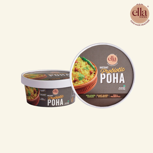 Ella Foods Probiotic Instant Poha | 65g | Ready-to-Eat Meal | Shelf Life : 6 Months