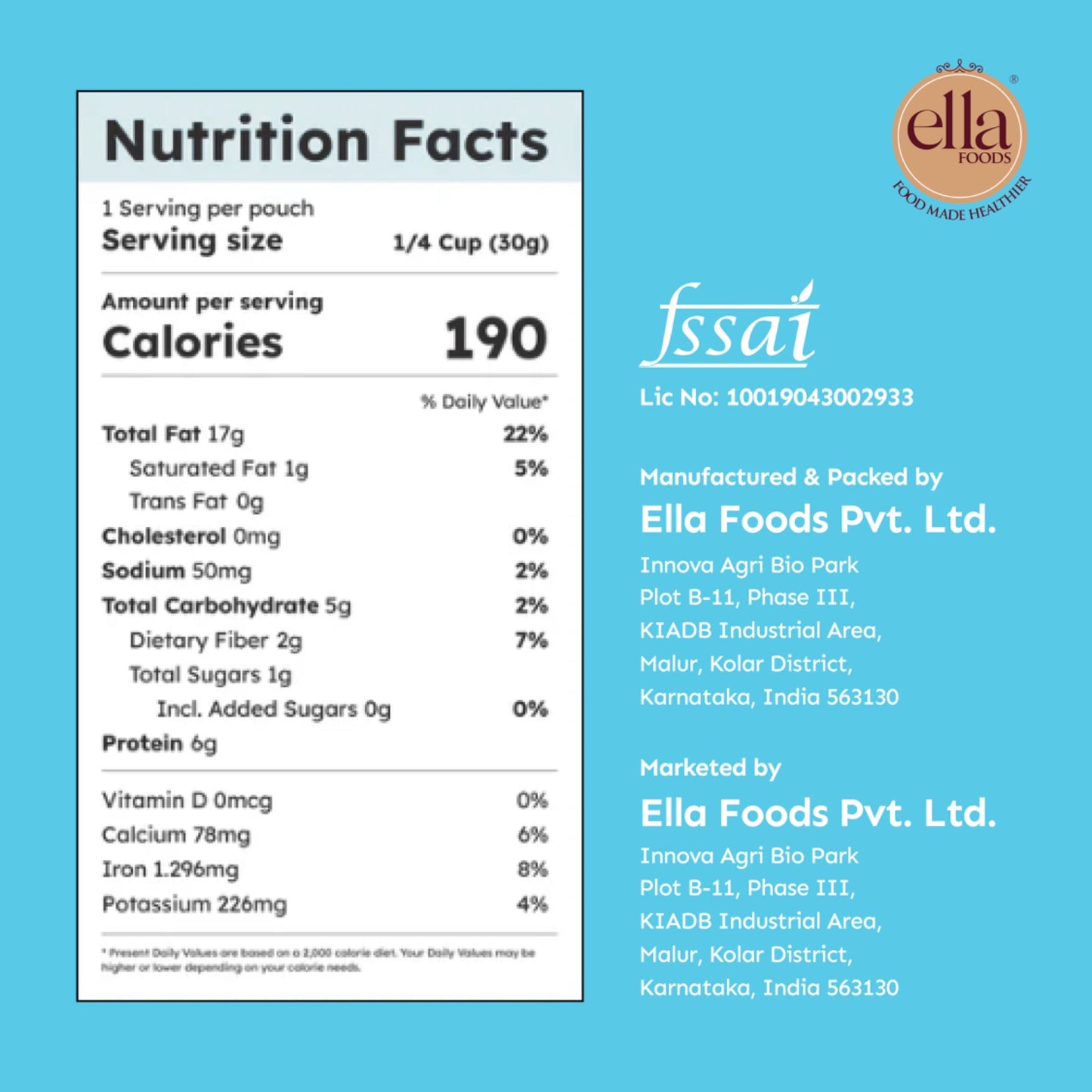 Ella Foods Salted Almonds | Mini Pack of 5 (27g Each) | 40% Low Sodium | Roasted Almond Snack | 6-Month Shelf Life | Healthy On-the-Go Snack