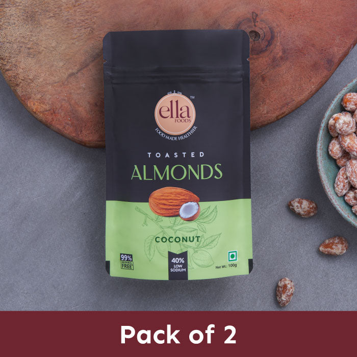 Ella Foods - Coconut Toasted Almonds- Pack of 2 (100g x 2)