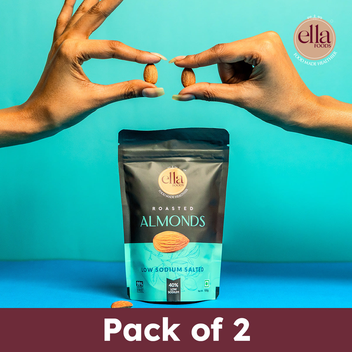 Salted Almonds - Pack of 2 - 100g Each
