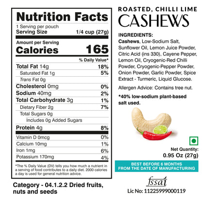 Ella Foods Assorted Mini Nuts Pack (10 x 27g) | Roasted Almonds & Cashews | 40% Low Sodium | Healthy On-the-Go Snack | Travel-Friendly | 6-Month Shelf Life