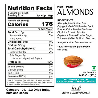 Ella Foods Assorted Mini Nuts Pack (10 x 27g) | Roasted Almonds & Cashews | 40% Low Sodium | Healthy On-the-Go Snack | Travel-Friendly | 6-Month Shelf Life