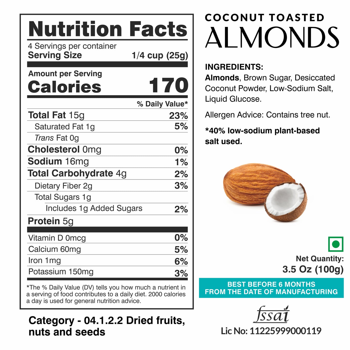 Ella Foods Assorted Nut Pack (Pack of 3 x 100g) | Peri Peri Almonds, Coconut Toasted Almonds & Chilli Lime Cashews | 40% Low Sodium | Roasted & Flavoured Nuts | 6-Month Shelf Life