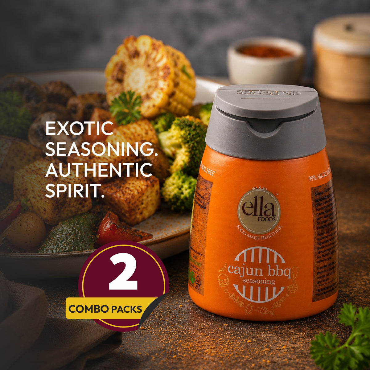 Ella Foods Cajun BBQ Seasoning 100g | Perfect for Grilling, Roasting & Fries | No MSG |