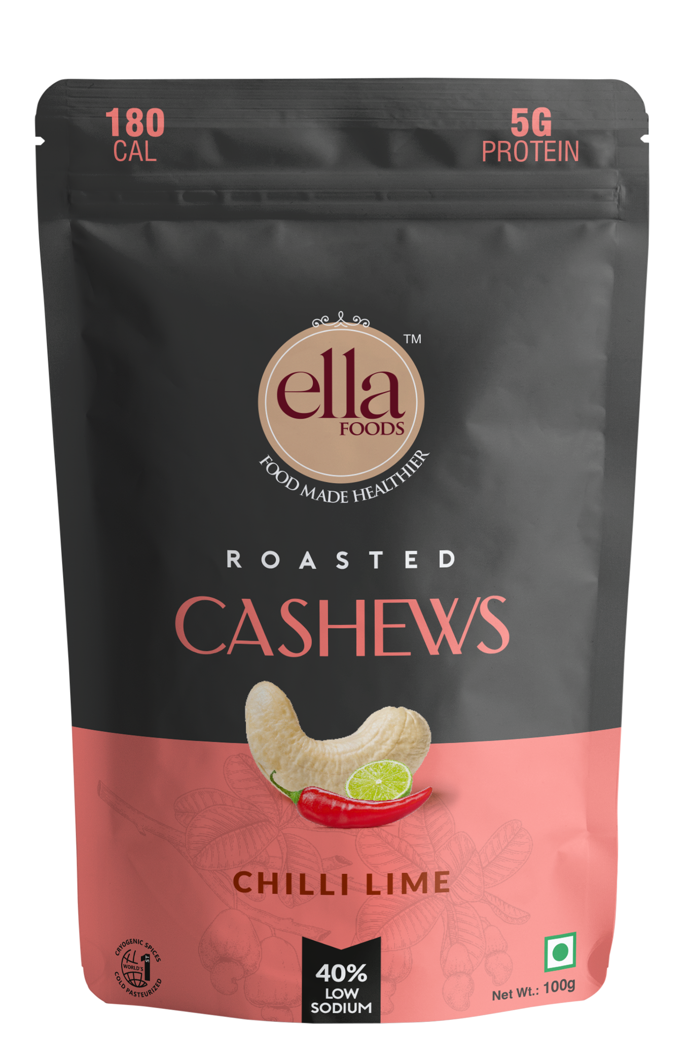 Ella Foods Coconut Toasted Cashew and Chilli Lime Cashew Combo