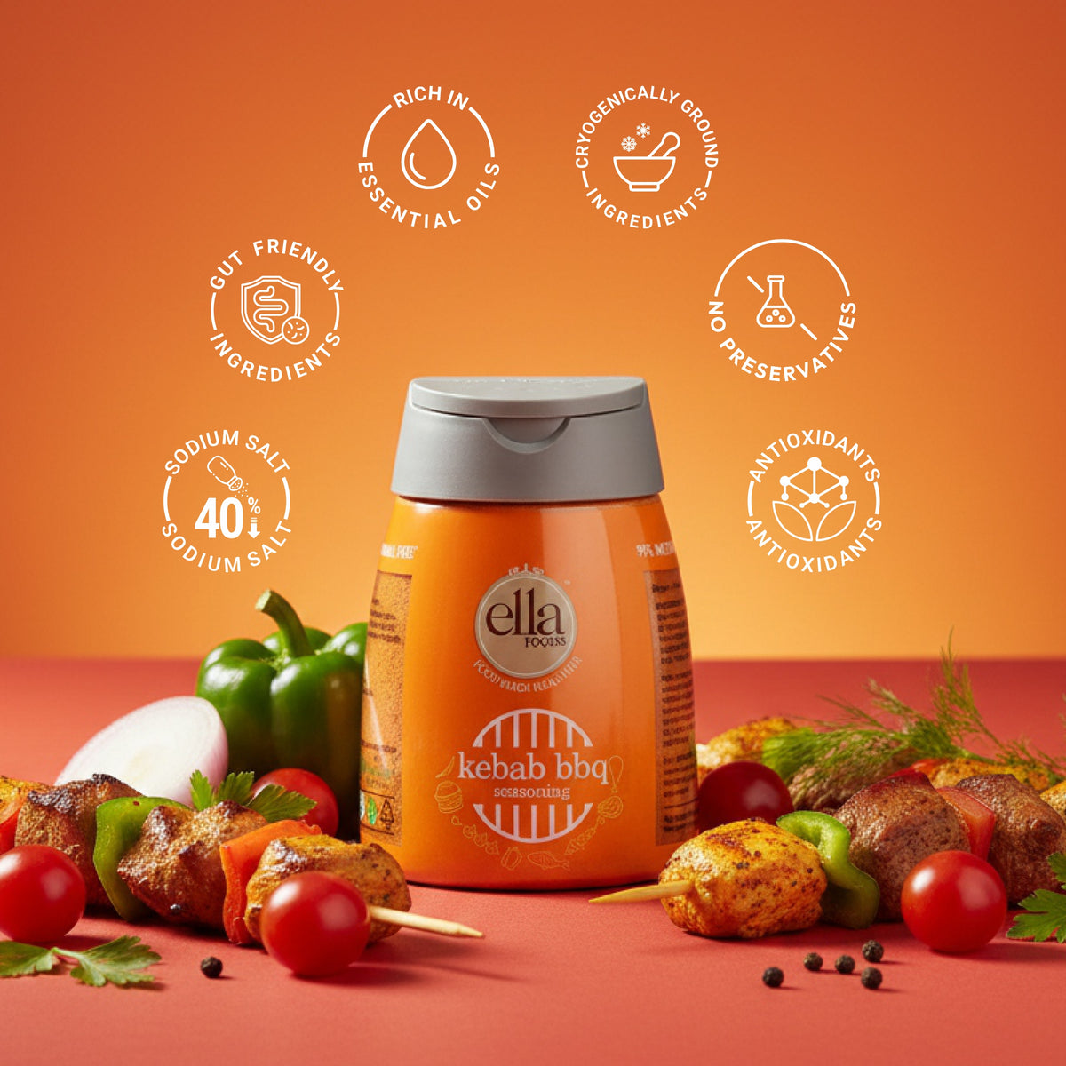 Ella Foods Global BBQ Seasoning Combo Pack | Cajun BBQ, Kebab BBQ & Sweet & Spicy BBQ | No MSG Seasonings | 3 Flavours x 100g Each | All-Purpose BBQ Collection