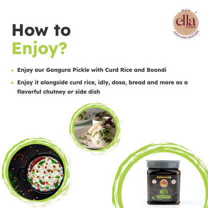 Soul Food Duo : Ella Foods Unpolished Brown Rice - 1 Kg & Gongura Pickle - 250g