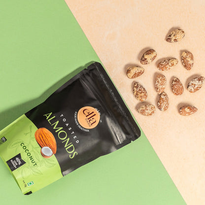 Ella Foods Healthy Nuts Combo (Pack of 5 x 100g) | Salted Almonds, Salted Cashews, Chilli Lime Cashews, Peri Peri Almonds & Coconut Toasted Almonds | Roasted Nut Snacks | 40% Low Sodium