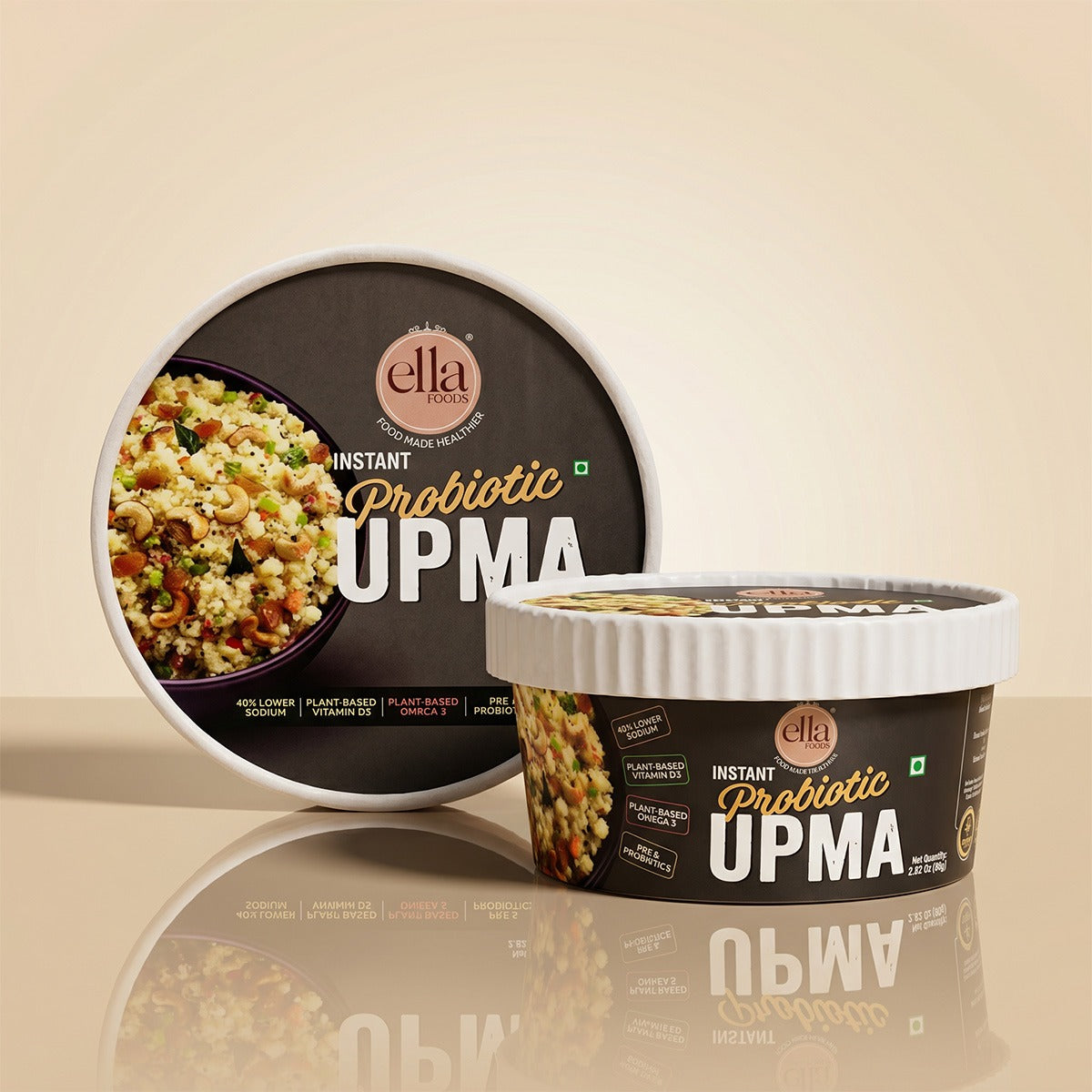 Ella Foods Probiotic Instant Upma | Ready to Eat | Added Pre & Probiotics | 80g