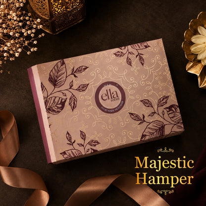 Ella Foods Majestic Gift Hamper | Premium Nuts, Turmeric Latte, Hot Chocolate & Traditional Laddus | Luxury Diwali & Festive Gift Box