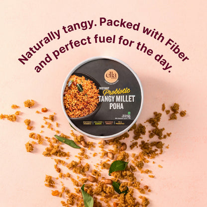 Ella Foods Millet Delight Combo | Millet Khara Pongal, Tangy Millet Poha, Chilli Lime Cashews (27g) & Peri Peri Almonds (27g) | Healthy Ready-to-Eat Meal & Snack Pack