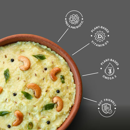 Ella Foods Probiotic Millet Khara Pongal | Ready to Eat | 65g Each | Shelf Life: 6 Months| Pack of 2