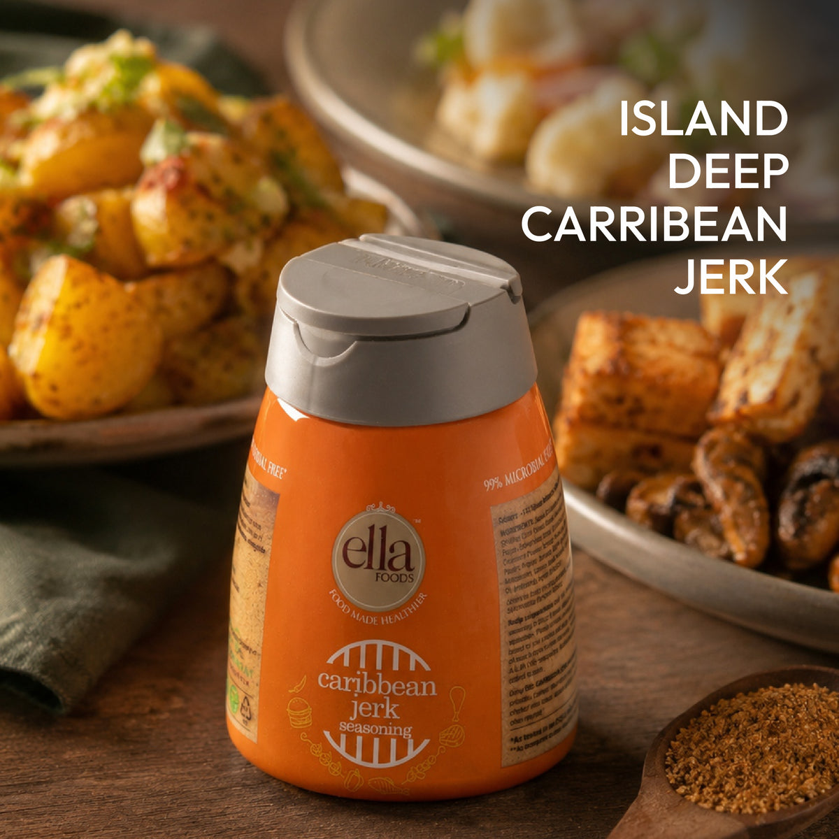 Ella Foods Movie Night Combo | Cajun BBQ & Caribbean Jerk Seasonings + Salted Cashews 100g | Gourmet Snack & Seasoning Combo | No MSG
