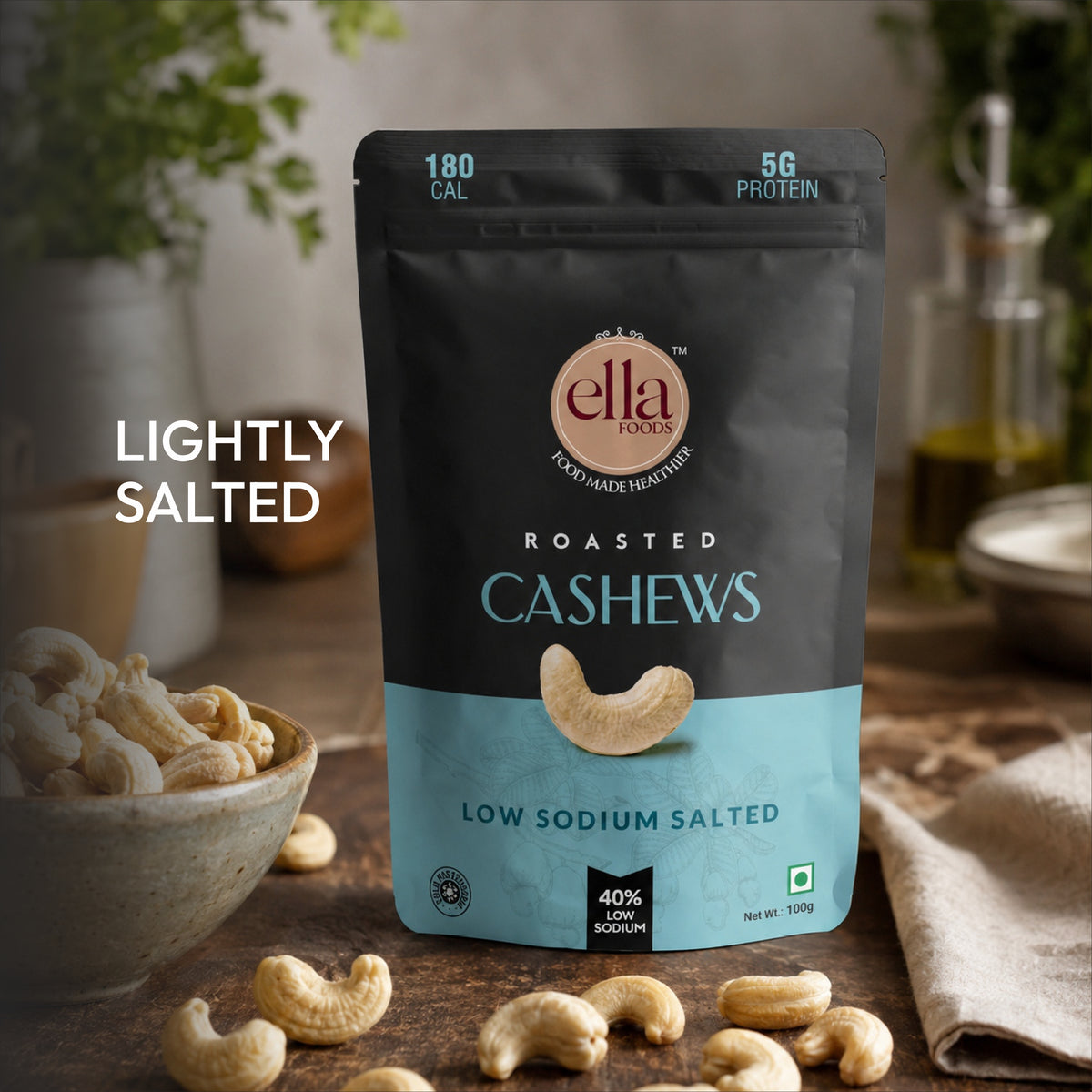 Ella Foods Movie Night Combo | Cajun BBQ & Caribbean Jerk Seasonings + Salted Cashews 100g | Gourmet Snack & Seasoning Combo | No MSG