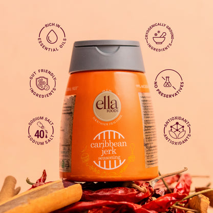 Ella Foods Movie Night Combo | Cajun BBQ & Caribbean Jerk Seasonings + Salted Cashews 100g | Gourmet Snack & Seasoning Combo | No MSG