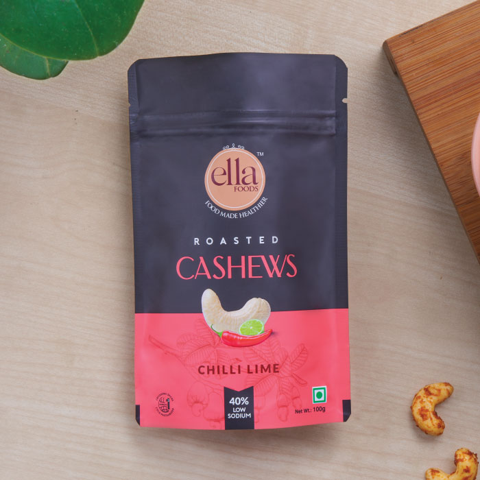 Ella Foods Coconut Toasted Almond + Chilli Lime Cashew |100 grams each | Pack of 2