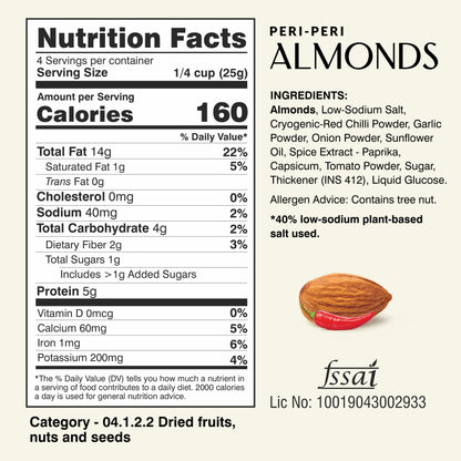 Ella Foods Gourmet Almond Trio | Salted, Peri Peri & Coconut Toasted Almonds 100g Each | Healthy Flavoured Nuts Gift Pack