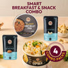 Ella Foods Smart Breakfast & Snack Combo | Tangy Millet Poha, Instant Probiotic Upma, Salted Almonds (27g) & Salted Cashews (27g) | Healthy Ready-to-Eat Breakfast & Snack Pack