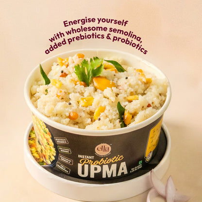 Ella Foods Smart Breakfast & Snack Combo | Tangy Millet Poha, Instant Probiotic Upma, Salted Almonds (27g) & Salted Cashews (27g) | Healthy Ready-to-Eat Breakfast & Snack Pack