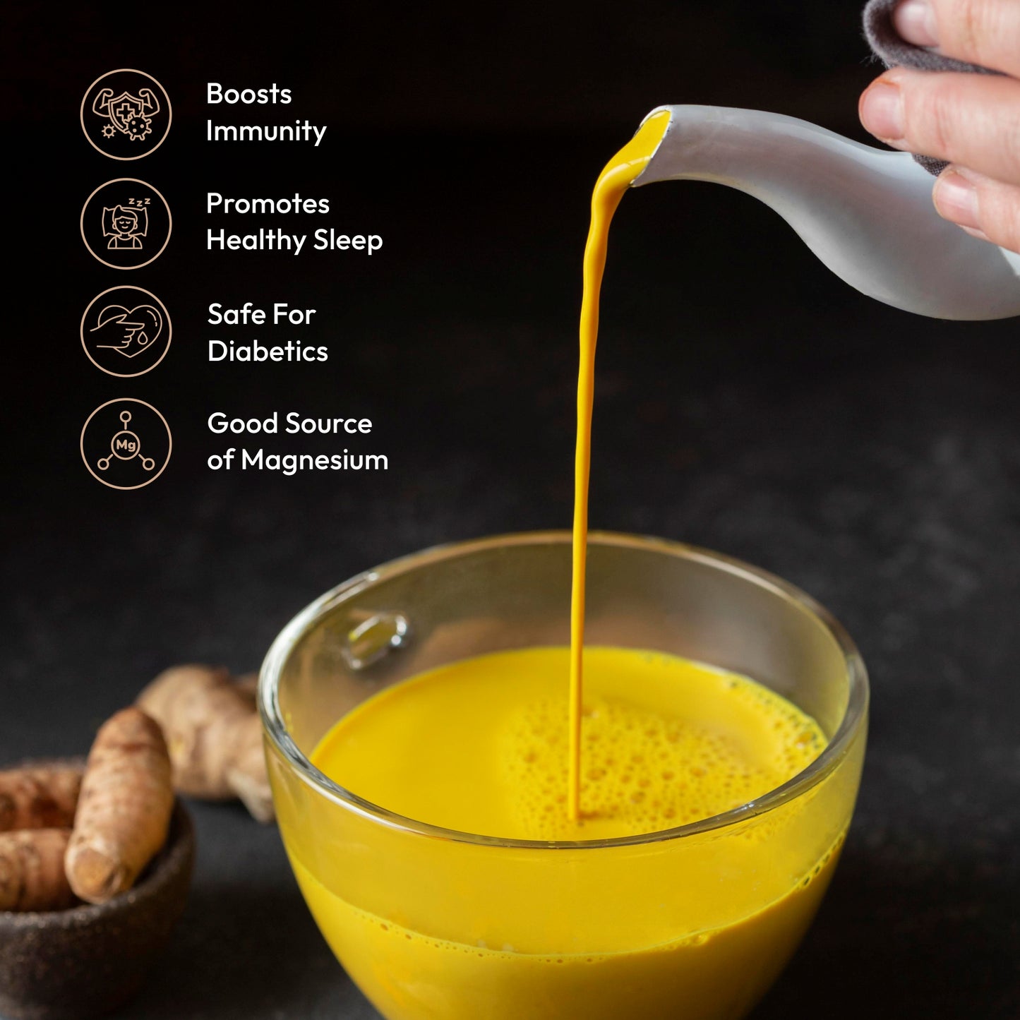Ella Foods Turmeric Latte Premix | High-Curcumin Golden Milk with Ashwagandha, Probiotics & Healing Spices | No Added Sugar | 100 g
