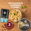 Ella Foods Wholesome Morning Combo | Probiotic Instant Upma & Salted Almonds 27g | Healthy Ready-to-Eat Breakfast Pack