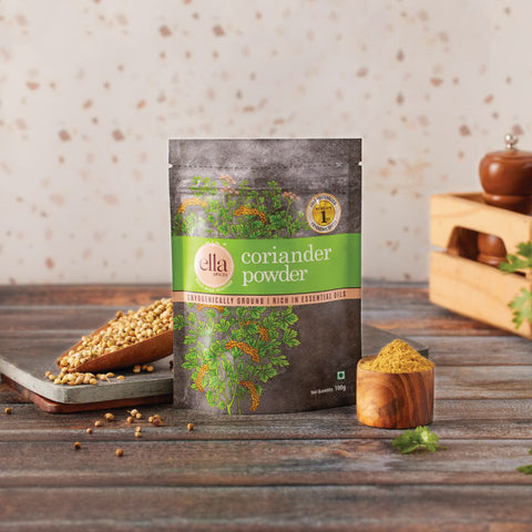 Ella Foods - Black Pepper, Chili, Turmeric, Coriander Powder Combo- Pack of 4- (100g x 4)