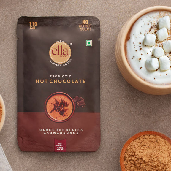 Ella Foods Turmeric Latte (15g) and Hot Chocolate (27g) Pack Of 2