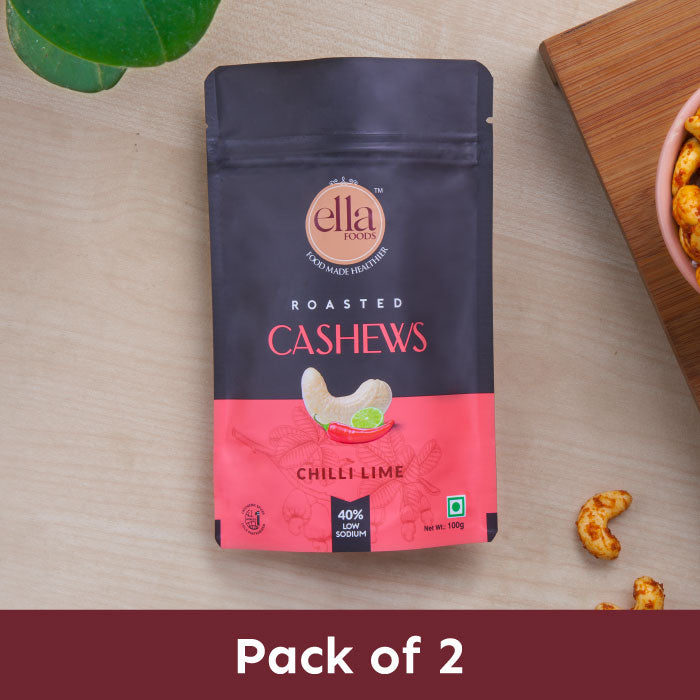 Ella Foods - Chilli Lime Cashews- Pack of 2 (100g x 2)