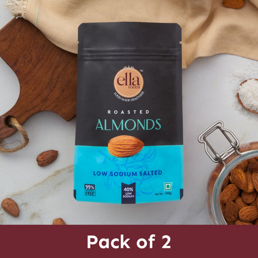 Ella Foods - Salted Almonds- Pack of 2 (100g x 2)