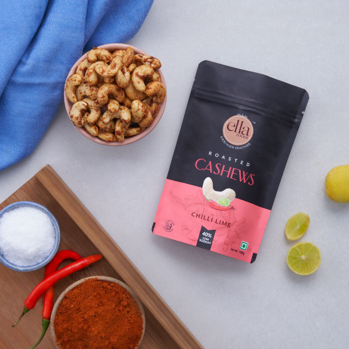 Ella Foods - Chilli Lime Cashew & Salted Almonds Combo- Pack of 2 (100g x 2)