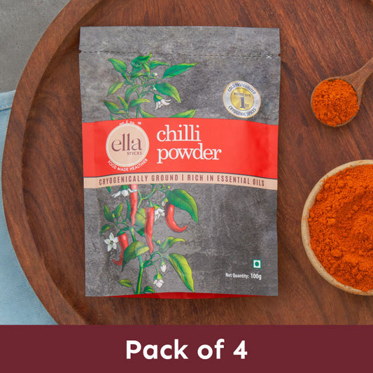 Ella Foods - Chilli Powder- Pack of 4 (100g x 4)
