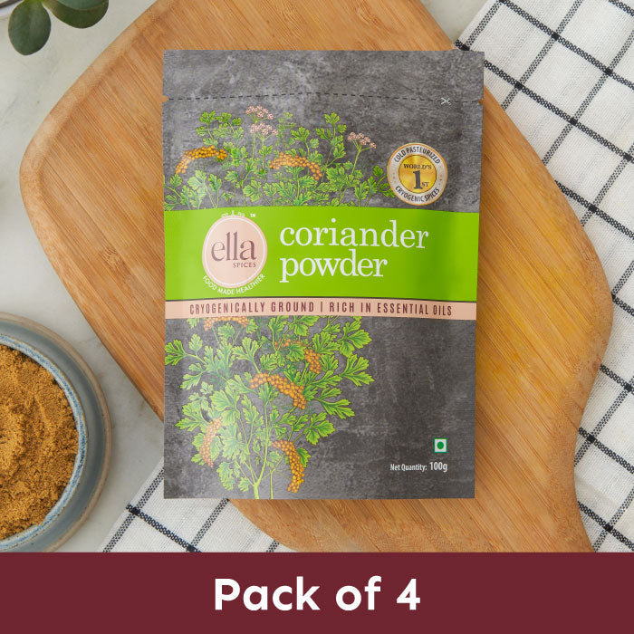 Ella Foods - Coriander / Dhaniya Powder- Pack of 4 (100g x 4)