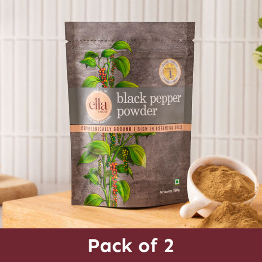 Ella Foods - Black Pepper Powder-Pack of 2 (100g x 2)