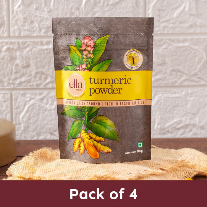Ella Foods - Turmeric / Haldi Powder- Pack of 4 (100g x 4)